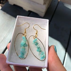 Raw gemstone earrings